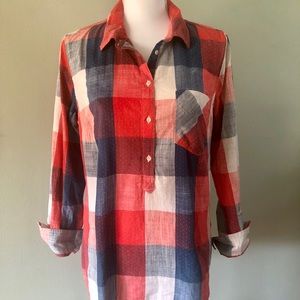 Merona blouse red white blue NWT